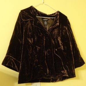 Brown velvet jacket bell sleeve autograph new york